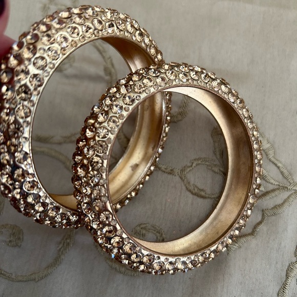 Gold rhinestone bangles - Picture 8 of 8